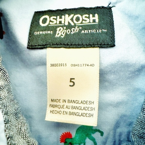 OshKosh B’gosh | Skateboarding Dinosaur Boys Button Down Shirt (5T) - Picture 6 of 6